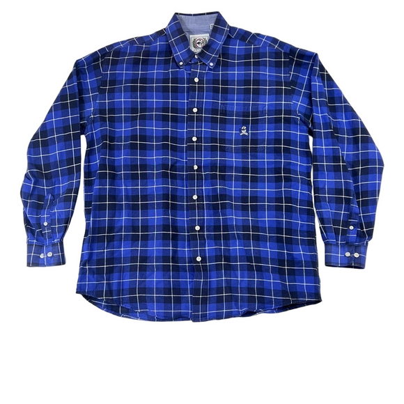 Cinch Western Shirt Men's Size Large Blue/Black Plaid Long Sleeve Button Down - Picture 1 of 10
